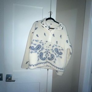 American Eagle Paisley Sherpa Quarter Zip